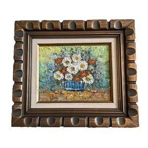 S. Earl Floral Still Life Oil Painting in Ornate Frame Signed Gallery